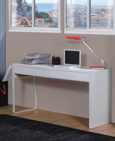 Kuba Arctic White Desk with Drawers: Sleek, Functional, Reversible Legs for Modern Offices - UK Luxury Furniture